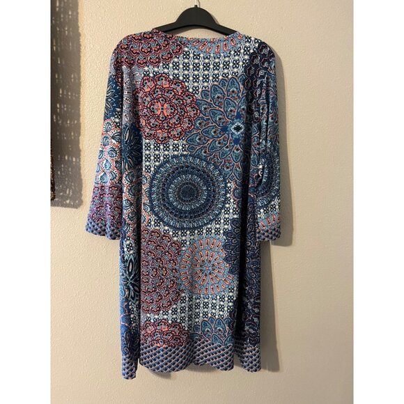 MSK Stretch Shift Dress XL Extra Large 3/4 Long Sleeve Stretch Washable - Picture 5 of 5
